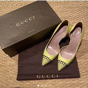 Spiked Gucci Pumps - Lime Green